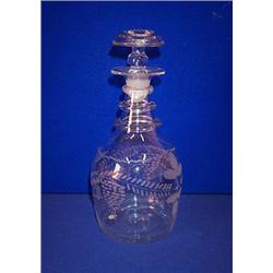 A PLAIN CLUB SHAPED DECANTER, LATE 18th CENTURY, ALMOST CERTAINLY CORK, with three neck rings, th...