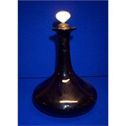 A BLUE GLASS CARAFE, PROBABLY BRISTOL, 19th CENTURY,, 20cms high., €100/200, Illustration o...