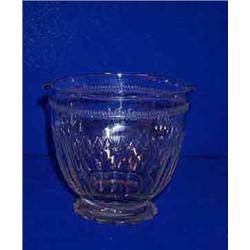 A DOUBLE LIPPED MIXING BOWL, c.1800, PERHAPS CORK, an engraved band of leaves above flat cut face...