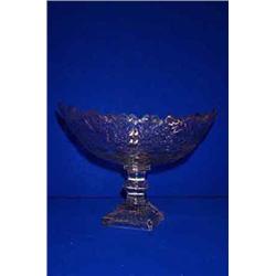 A SMALL FLAT CUT NAVETTE SHAPED BOWL, LATE 18th CENTURY, PROBABLY CORK, with Van Dyck rim, cut ab...