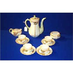 AN UNUSUAL BELLEEK PART COFFEE SET, THIRD PERIOD (1926-1946) comprising, A pot and cover, A m...