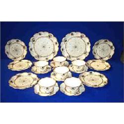 A BELLEEK "THORN AND SPIDER" PART TEA SET, FIRST PERIOD, (1863-1890), comprising, 2 cake plates...