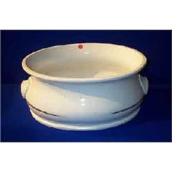 A BELLEEK WHITE POTTERY FOOT BATH, FIRST PERIOD, (1863-1890), black printed mark, the moulded bod...