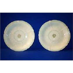 A PAIR OF BELLEEK "BLARNEY" CAKE PLATES, FIRST PERIOD, (1863-1890), the retailer's mark for John...