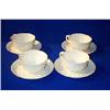 a set of four belleek "institute ware" breakfast cups and saucers, first period (1863-1890), blac...