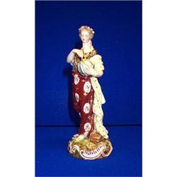 A DUESBURY DERBY FEMALE FIGURE, EARLY 19th CENTURY, representing Geography, marked in red,, 21c...