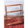Image 1 : A SET OF MAHOGANY HANGING WALL SHELVES, c.1790, on spindle supports and with brass urn finials<br...