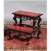Image 1 : A SET OF MAHOGANY BED STEPS, MID 19th CENTURY, BY BEAKEY OF DUBLIN, the threads now inlaid with c...