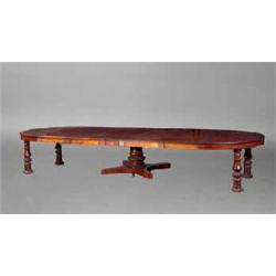 A MAHOGANY PATENT BANQUETING TABLE, BY CRACE & CO., LONDON, MID 19th CENTURY, forming a circular...