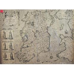 MAPS: John Speede, The Kingdom of Ireland, uncoloured, from an atlas, 39cms x 51cms -- Mercator,...