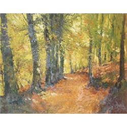 ALFRED THEODORE JOSEPH BASTION (1873-1955), Oil on canvas, A Forest Walk, Signed lower left...
