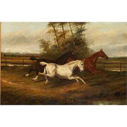 HERRING, (19th CENTURY), Oils on canvas, Joining the Hunt, With signature, J F Herring Snr<...