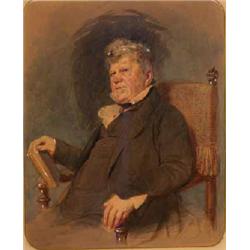 attributed to ERSKINE NICOLL, Watercolour heightened by body colour, A Study of Sir Walter Sc...