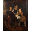 Image 1 : style of CATTERSON SMITH, Oil on canvas, Three Children and their Pony, in a wooded landscape...