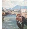 Image 1 : CECIL CAULDWELL, (20th CENTURY), Oil on board, Annalong Harbour with Trawler, Signed lower...
