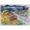 Image 2 : NORAH McGUINNESS (1901-1980), Waxed chalks on paper, Landscape, Four sketches, framed as on...