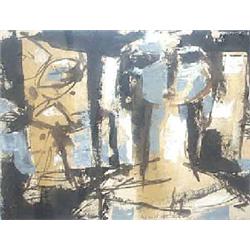 NEVILL JOHNSON (1911-1999), Mixed Media, Head, Signed centre right, Nevill Johnson '58, 2...