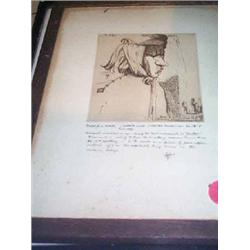 GORDON CRAIG, A collection of three etchings with references to W B Yeats, and a woodcut by the...