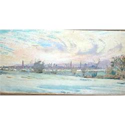 GEORGE WILSON (19th century), Watercolour, Distant View of Florence, Inscribed label verso,...