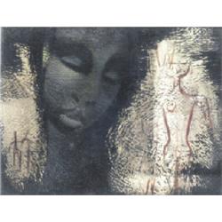NEVILL JOHNSON (1911-1999), Oil on board, Dark Head, Inscribed on label IV, Dark Head, Not...