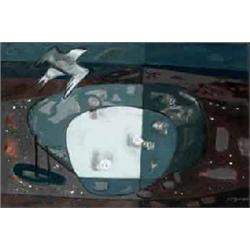 NORAH McGUINNESS (1901-1980), Oil on canvas, Two Stones and a Bird, Signed lower right N Mc...