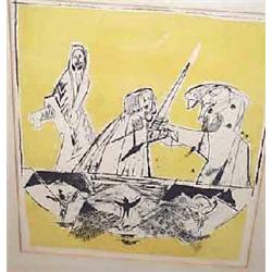 ROBERT COLQUHOUN (20th century), Coloured Lithograph, Puppets at Modena, Signed in the marg...