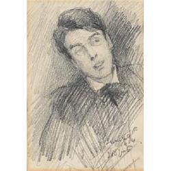JOHN BUTLER YEATS (1839-1922), Soft Crayon, Study of W B Yeats, Signed lower right, June 20...