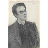 Image 1 : JOHN BUTLER YEATS 1839-1922), Soft Crayon, Portrait of William Butler Yeats, wearing glasses<...
