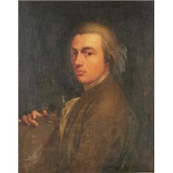 copy after JAMES BARRY, Oil on canvas, Portrait of an Eighteenth Century Man, holding a book<...