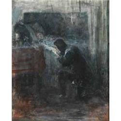 JOHN BUTLER YEATS (1839-1922), Watercolour, Death Bed Scene, An early 27cms x 22cms, €150...