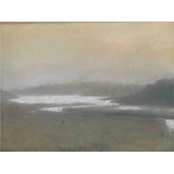 WILLIAM BUTLER YEATS, (1865-1939), Pastel, The Lake at Coole, Inscribed in his hand writing...