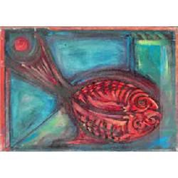 ANNE YEATS (1919-2001), Oil on canvas, Flat Fish, 36cms x 51cms, €400/600, Illustration...