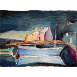 ANNE YEATS (1919-2001), Watercolour on card, Fishing Boat in Harbour, 28cms x 38cms, €200...