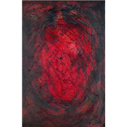 ANNE YEATS (1919-2001), Oil on canvas, Volcano, In the artists frame, inscribed and signed...