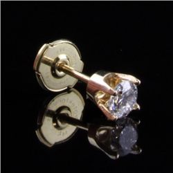 Single .25 ct Diamond Stud Earring in Yellow Gold