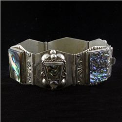 Vintage Taxco Sterling Abalone Bracelet