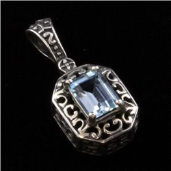 Blue Topaz Pendant in Sterling