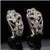 Image 1 : French Back Diamond Earrings in White Gold