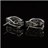 Image 3 : French Back Diamond Earrings in White Gold