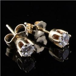 Yellow Gold Diamond Stud Earrings