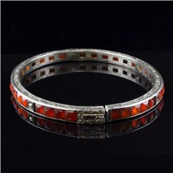 Vintage Carnelian & Marcaise Bracelet in Sterling