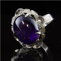 Vintage Amethyst Ring in White Gold