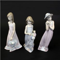 Lladro Porcelain Figures 'Cathy' 'Cindy' & 'Sara'