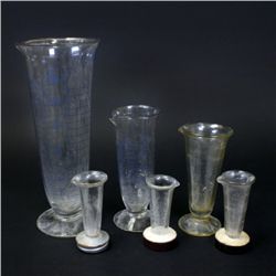 Set of 6 Pharmacy Graduate Conical Form Beakers