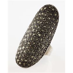 Vintage Style Sterling Fashion Ring with Marcasite