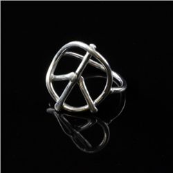Fashion Ring with Peace Design in Sterling
