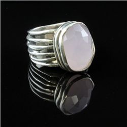 Modernist Style Gemstone Ring in Sterling
