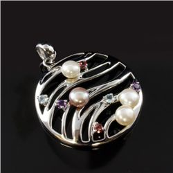 Ladies Gemstone Fashion Pendant in Sterling