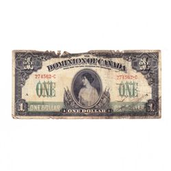 Large Canadian One Dollar Bill