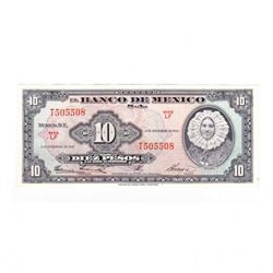 Uncirculated 10 Pesos Mexican Bank Note